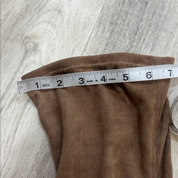 DV by DOLCE VITA PULL ON BEIGE Suede Over-the-Knee Boots SIZE 8.5  BLOCK HEEL - Picture 3 of 8